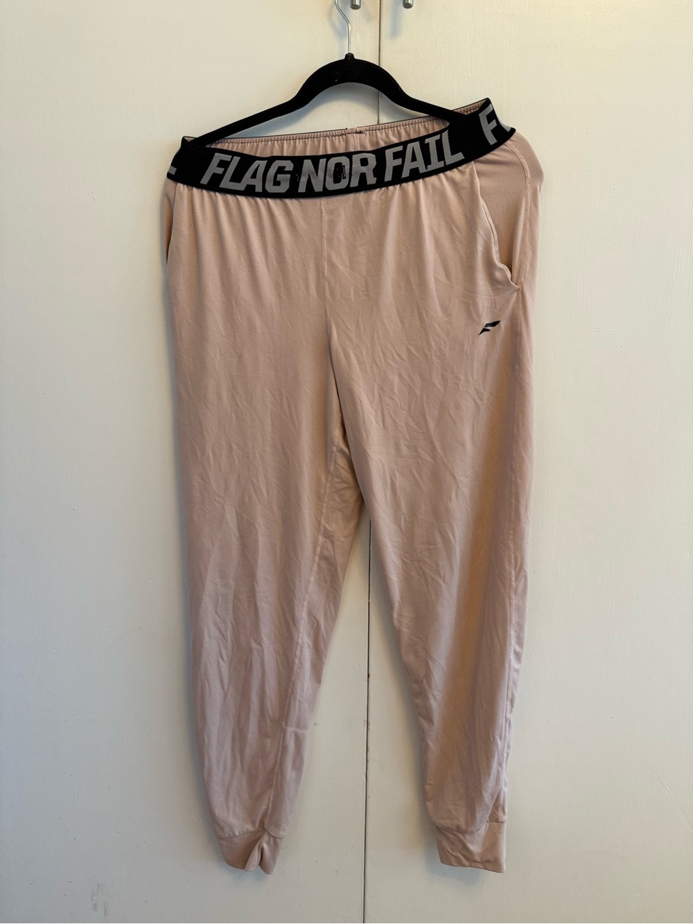 flag nor fail blush pink active jogger with black waistband logo